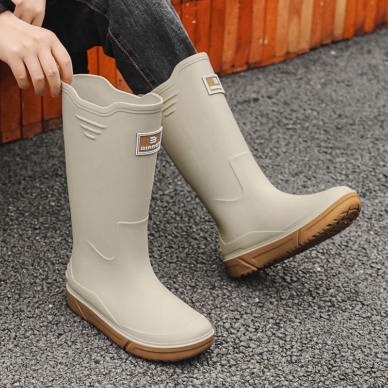 

Мужские водонепроницаемые высокие резиновые сапоги: Нескользящие, износостойкие, утепленные для работы, мытья машин и рыбалки Size 40