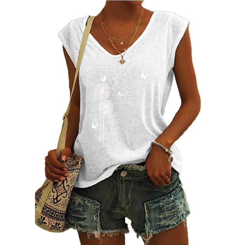 JPNTKY Women's Fashion Casual Sleeveless V-Neck  Blouses & Shirts