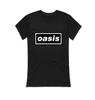 Ladies Black Oasis Logo Liam Noel Gallagher Authorized Women Ladies T-Shirt -