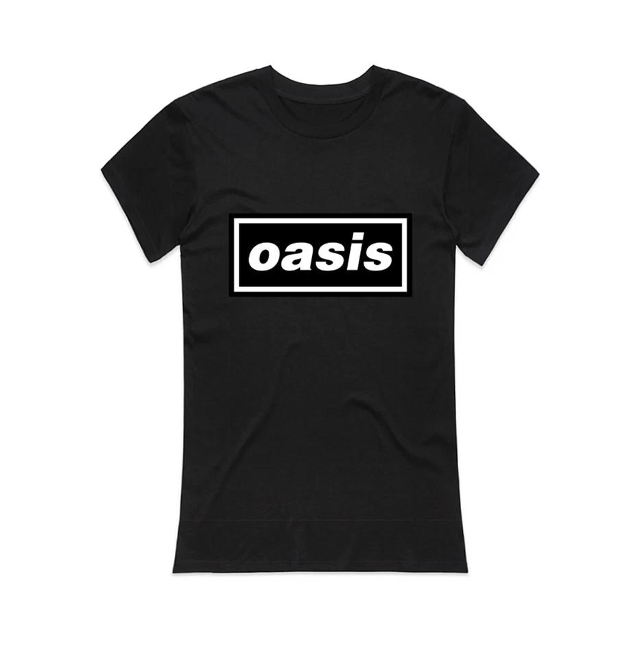 

Ladies Black Oasis Logo Liam Noel Gallagher Authorized Women Ladies T-Shirt - 4XL