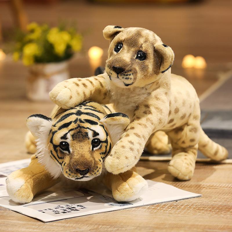 Lifelike Animals Plush Leopard Llion Tiger Toy Stuffed Soft Real Life Wild Animals Tiger Soft Doll Kids Toy Birthday Gift