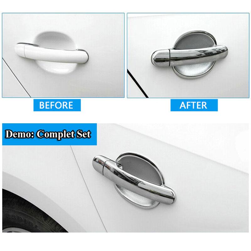 For Skoda Octavia A5 MK1 MK2 2000 2013 ABS Chrome Door Handle Cover & Door Bowl Cover 2006 2007 2008 2009 2010 2011