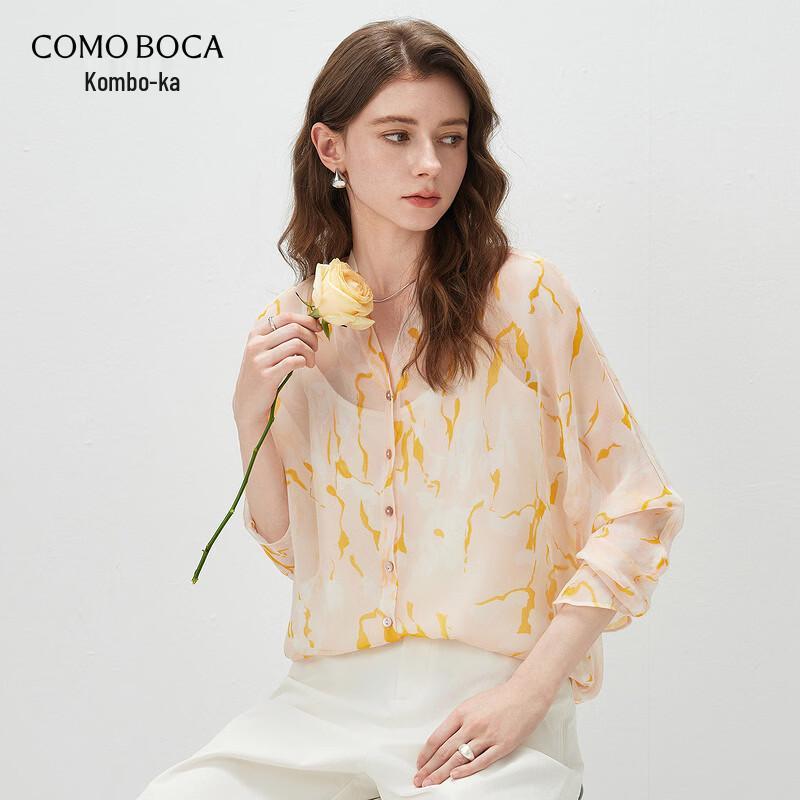 

Kemengboka Women s 2026 Spring Summer Floral Silk Long-Sleeve Blouse L