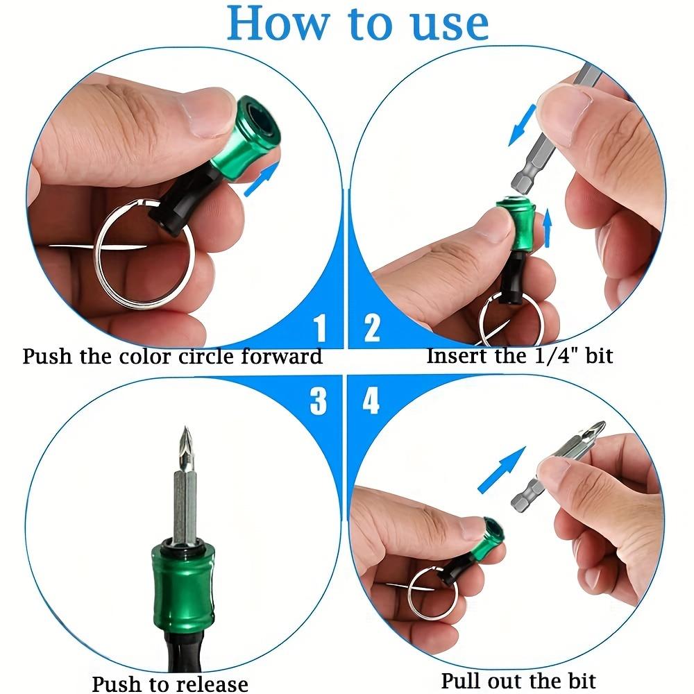 Hexagonal Shank Screwdriver Bit Chuck, Impact Drill Bits,key Chain Extension Rod, Quick Release and Easy Replacement, Screwdriver Bit Chuck