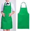 Solid Color Back Self-Tie Kitchen Restaurant Cooking Bib Apron with Pocket