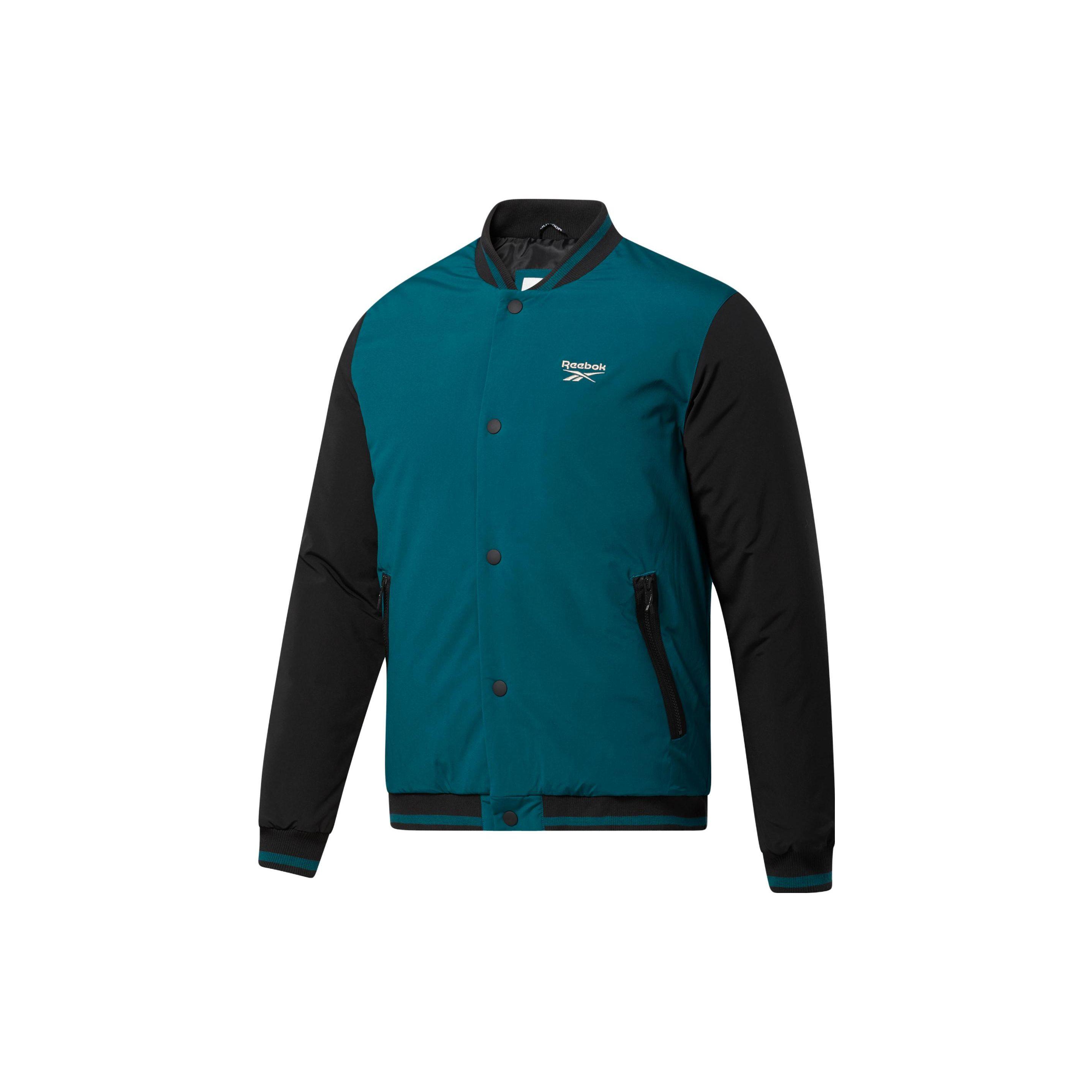 

Reebok Classics Куртка повседневная мужская с воротником-стойкой, цветной блок, верхняя одежда, зеленая GU5748 M