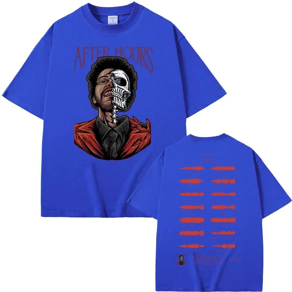 Rapper The Weeknd After Hours Graphic Tshirt Skeleton Streetwear Men Women Hip Hop Oversized T-shirts Men's Fashion Vintage Tees