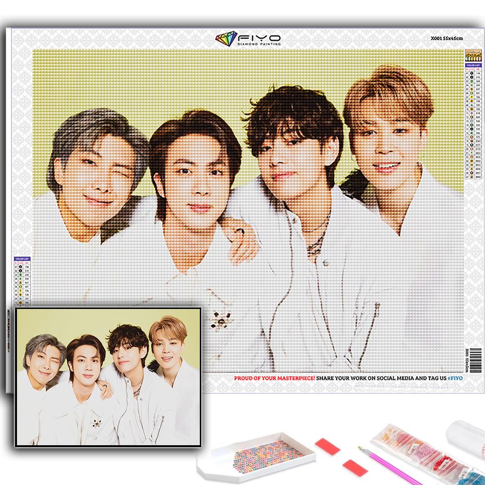 5D DIY Diamond Painting Cross Stitch Korean Boy Group Diamond Embroidery Mosaic Wall Art Home Decoration