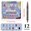 Premium  Direct Liquid Dual Tip Acrylic Marker 12 Colors Brush Soft&Fine Tip Marker Art Painting Pen For Rock Graffiti