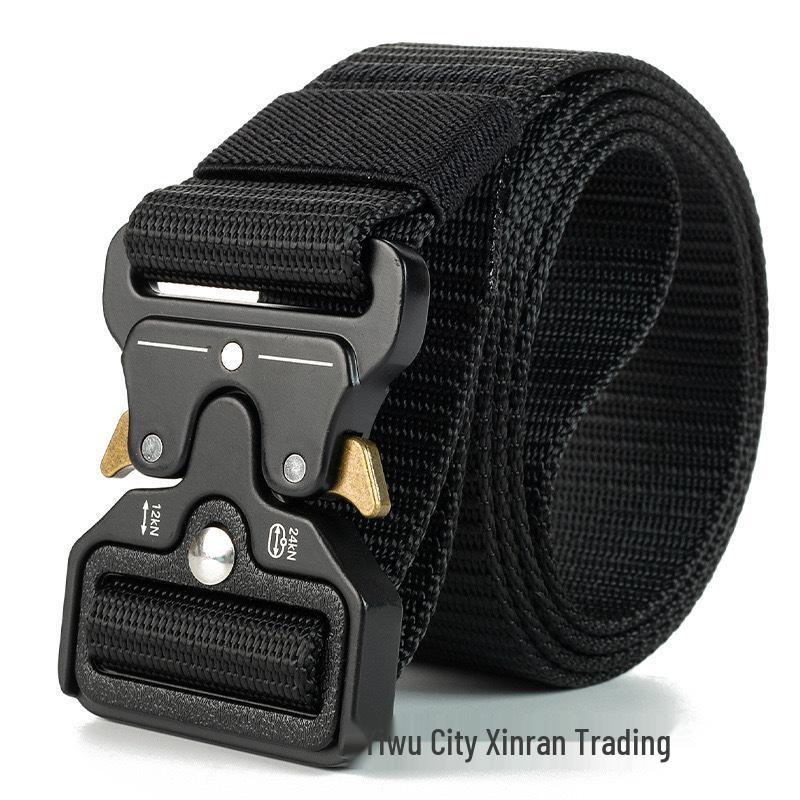 Outdoor Tactical Nylon Belt with Automatic Buckle for Military Training and Workwear