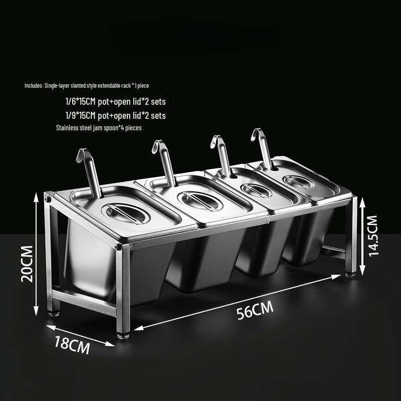 Jingbaodi Commercial Stainless Steel Slanted Food Pan Set