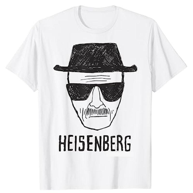 Breaking Bad Periodic Square T-Shirt I Am The One Who Knocks Blue Hue Portrait Tee Funny Heisenberg Desert Horizon Outline Tops