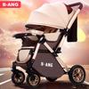 High Landscape Lightweight Foldable Baby Stroller with Two-Way Recline & Shock Absorption
