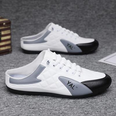 Mocasines Transpirables de Cuero para Hombre, Estilo Casual de Primavera, con Talón Semiabierto - Zapatillas Deportivas Casuales de Cuero