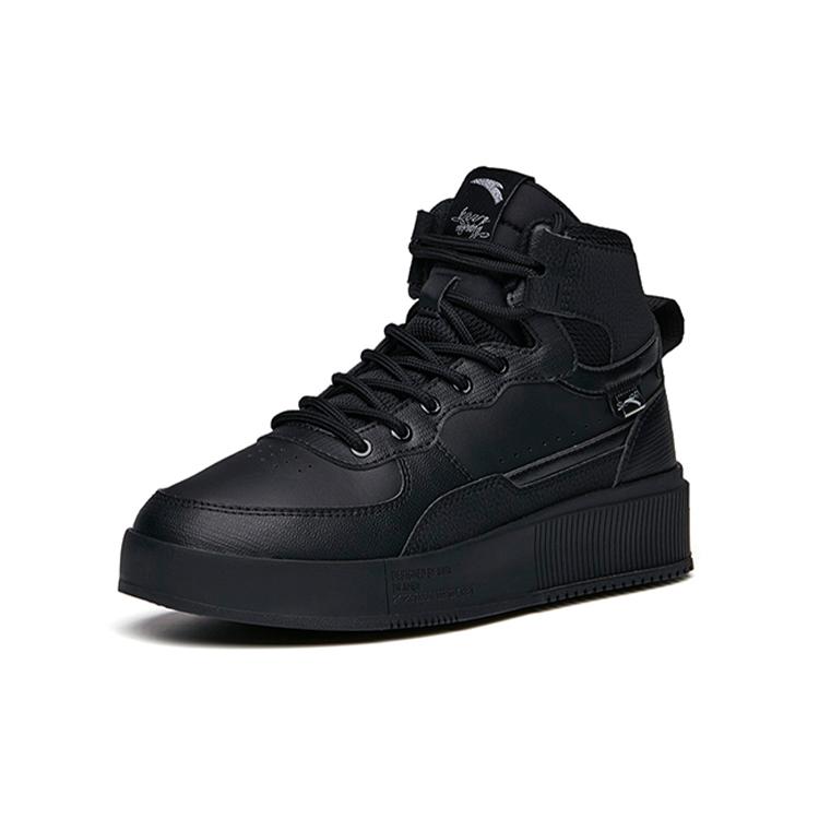 Anta Life Collection Abrasion Resistant Slip Resistant High top Skateboard Shoes Women's Black 922138011-5