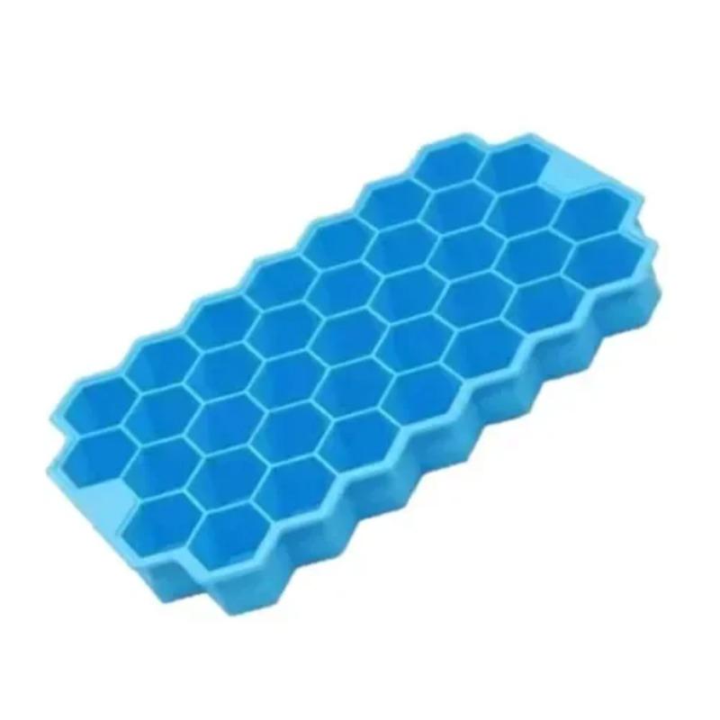 

Силіконова форма для кубиків льоду 37 отворів Силіконова шестикутна форма для кубиків льоду DIY кухонна форма для кубиків льоду в стільниках синій