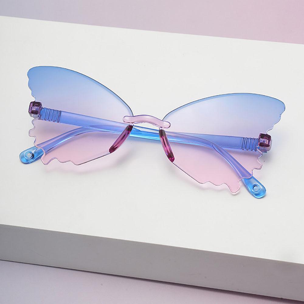 Fashion Rimless Butterfly Children's Sunglasses Trendy Kids Boys Girls Outdoor Cute Casual Sun Glasses Baby Travel UV400 Shades
