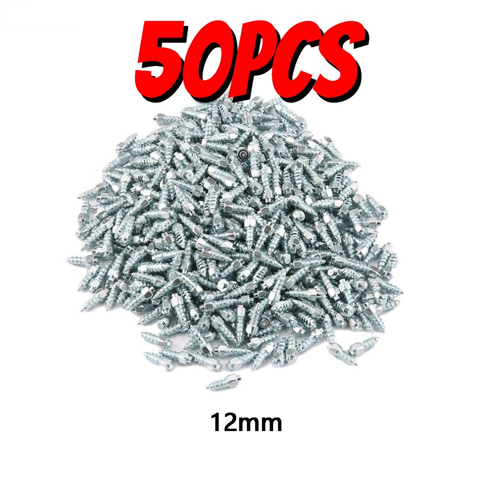 

12 мм Шипы для автомобильных шин Винты Гвозди Противоскользящие Противообледенительные для колес грузовиков Шины Снежные шипы Комплект Аксессуары для шипов из сплава для мотоциклов