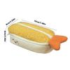 Cartoon Pen Bag Fried Shrimp Shape Large Capacity Pencil Case Double Layers Stationery Bag Gift