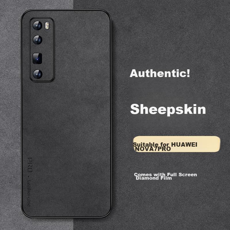 Huawei Nova 7 Pro Phone Case, Nova 7 Pro Protective Cover, Shockproof Lens Full Protection Soft Case, Simple Luxury Outer, WoAnd Leather Case, Black