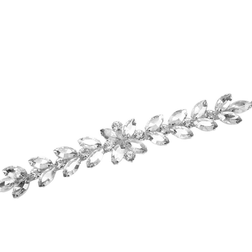 1pcs Glass DIY Craft Chains Sparkling Flower shape Statement Rhinestone Chain  For Women