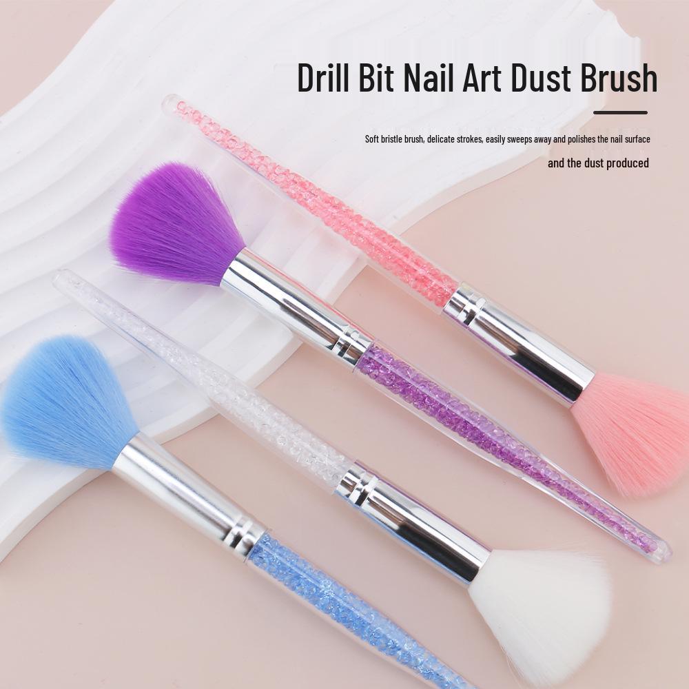 

4-Color Round Head Nail Art Dust Brush for Salons синій