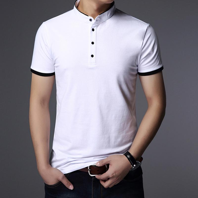 Men's Business Casual Polo Short Sleeve T-shirt Summer Comfortable and Breathable Solid  Top