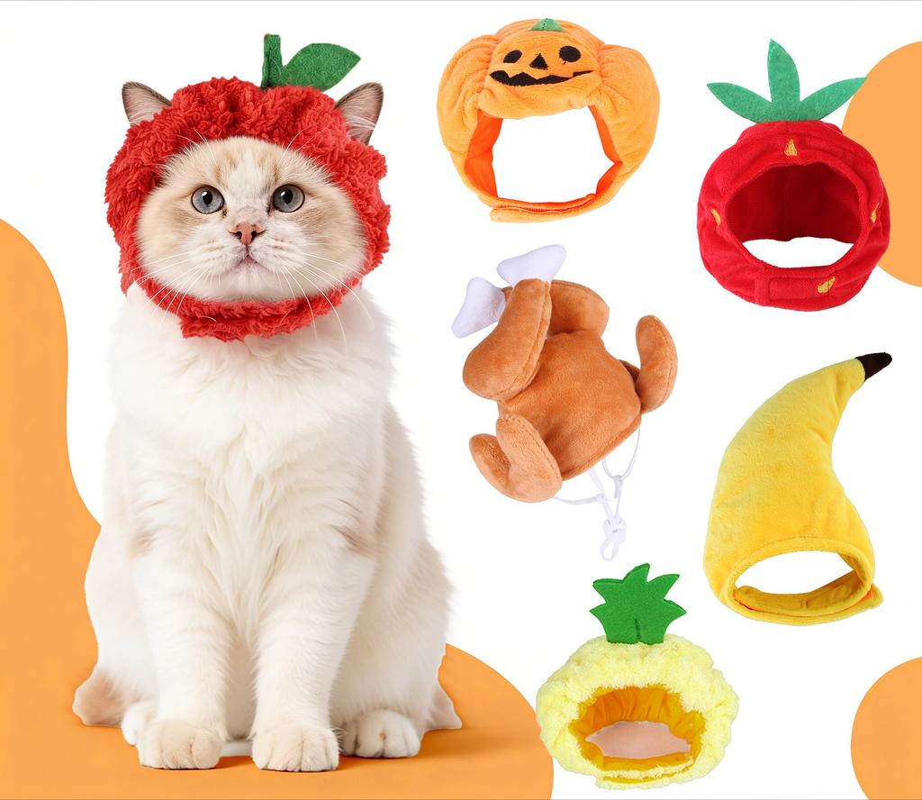 Pet hat funny costume chicken leg headdress, apple hat, cat cute leaky ear hat