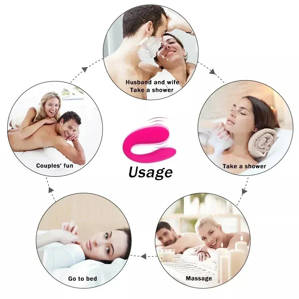 Mini U-shaped Vibrator Clitoral G-spot Massager Female Sex Toys Vaginal Anal Stimulator Couple Vibrating Egg