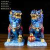 Color Copper Figurines Pair Pure Brass Wealth Kirin TV Cabinet New Year Decorations Home Living Room Decoration Opening Ce