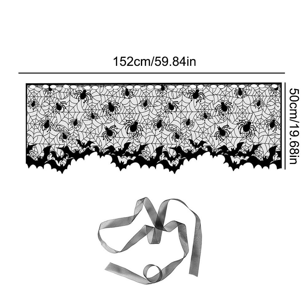 Halloween Black Lace Placemat Happy Halloween Party Decorations 2025 For Home Spider Web Tablecloth Kitchen Dining Table Covers