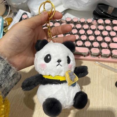 Creativity Plush Cute Panda Keychain PP Cotton Doll Korean Style Car Key Ring Christmas Gift