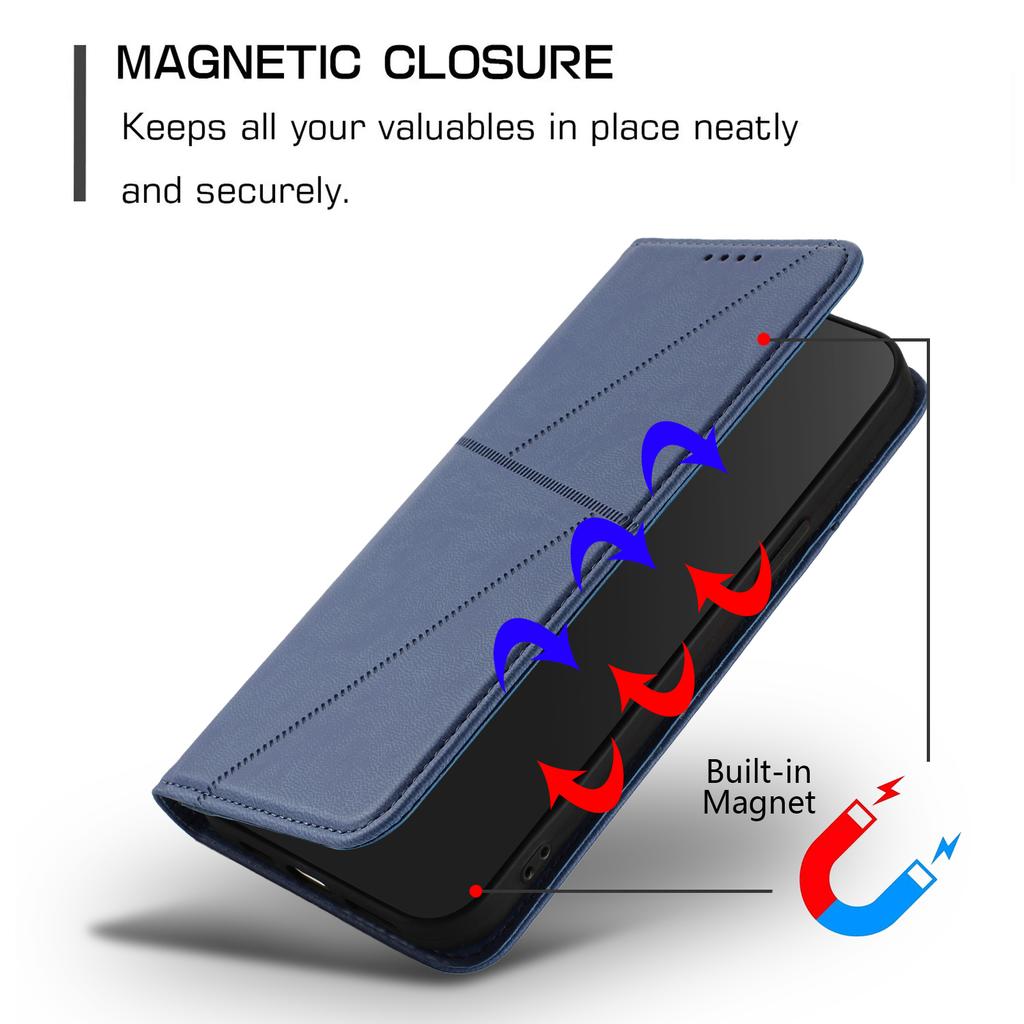For iPhone 16e Wallet Case Magnetic Closure Leather Flip Phone Cover with Stand
