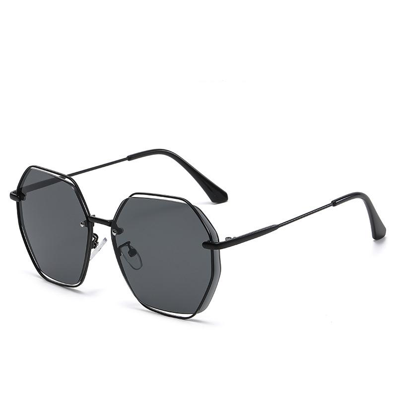 

Многоугольные солнцезащитные очки, женские тонкие солнцезащитные очки Ocean Piece с большим лицом, солнцезащитные очки без оправы с обрезанными краями