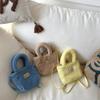 Trendy Plush Little Girls Handheld Purse Stylish Korean Letter Design Kids Sling Bag