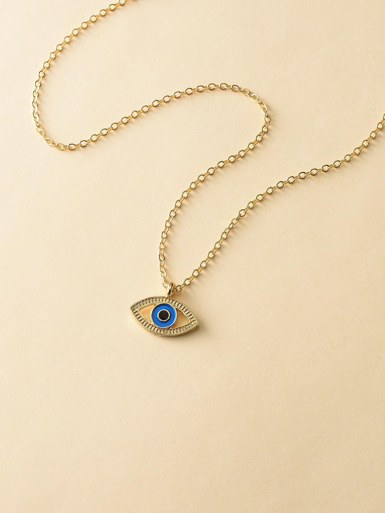 

Ожерелье Глаз Дьявола: Подвеска «Турецкий глаз» синего цвета с уникальной индивидуальностью золотой