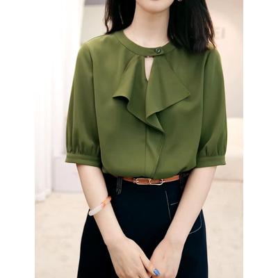 Designed Fashionable Commuting All-match Short-sleeved Shirt Women's New Summer Loose Temperament Top