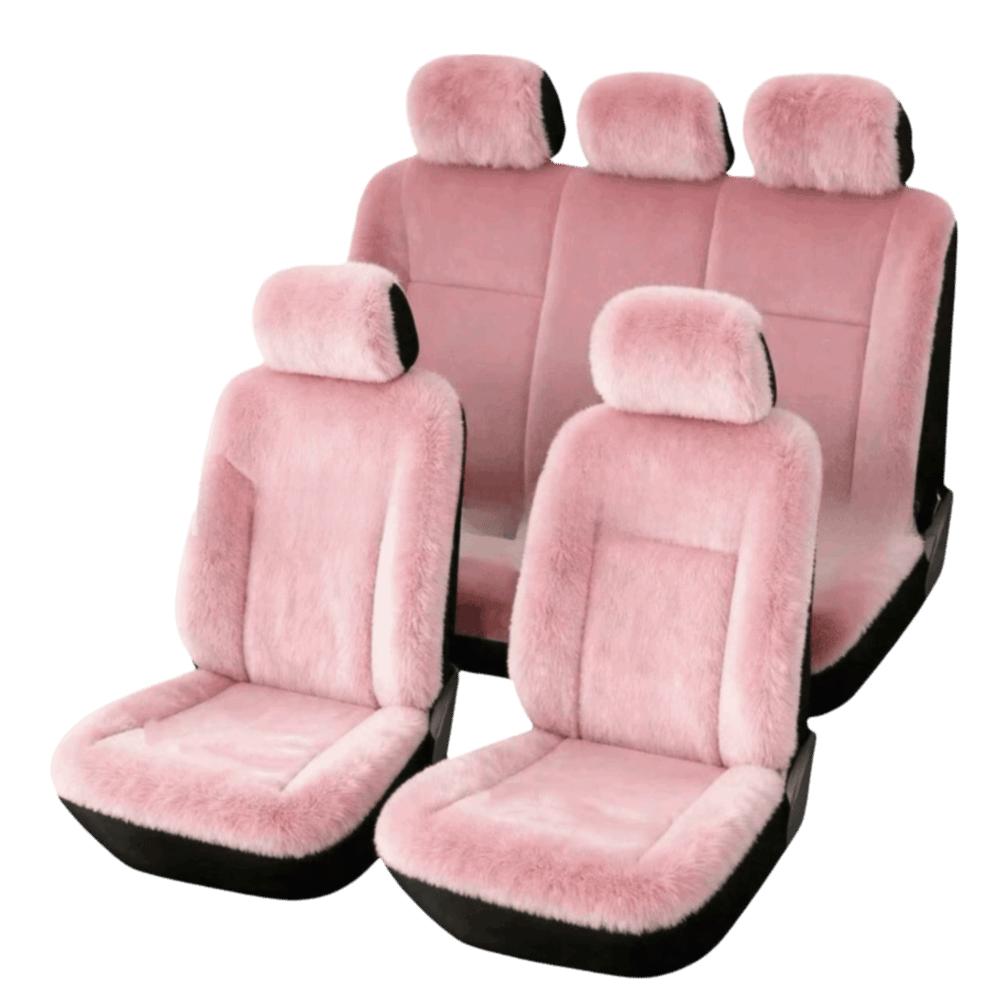 Solid‑color Winter Car Seat Cover Plush
