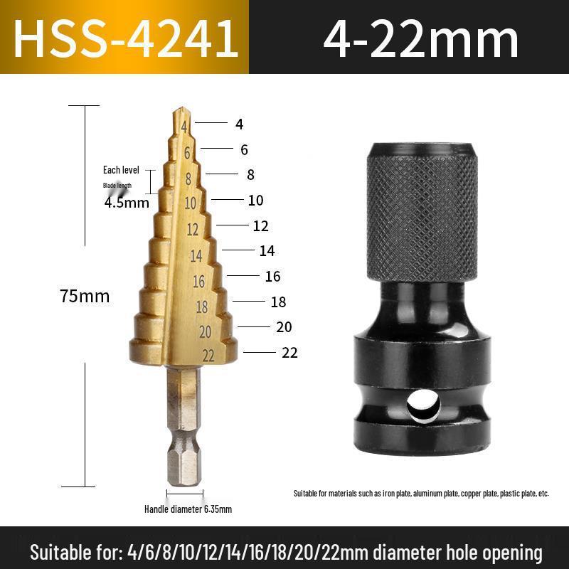 Multifunctional Tapered Steel Pagoda Drill Bit Set for Hard Metal and Stainless Steel