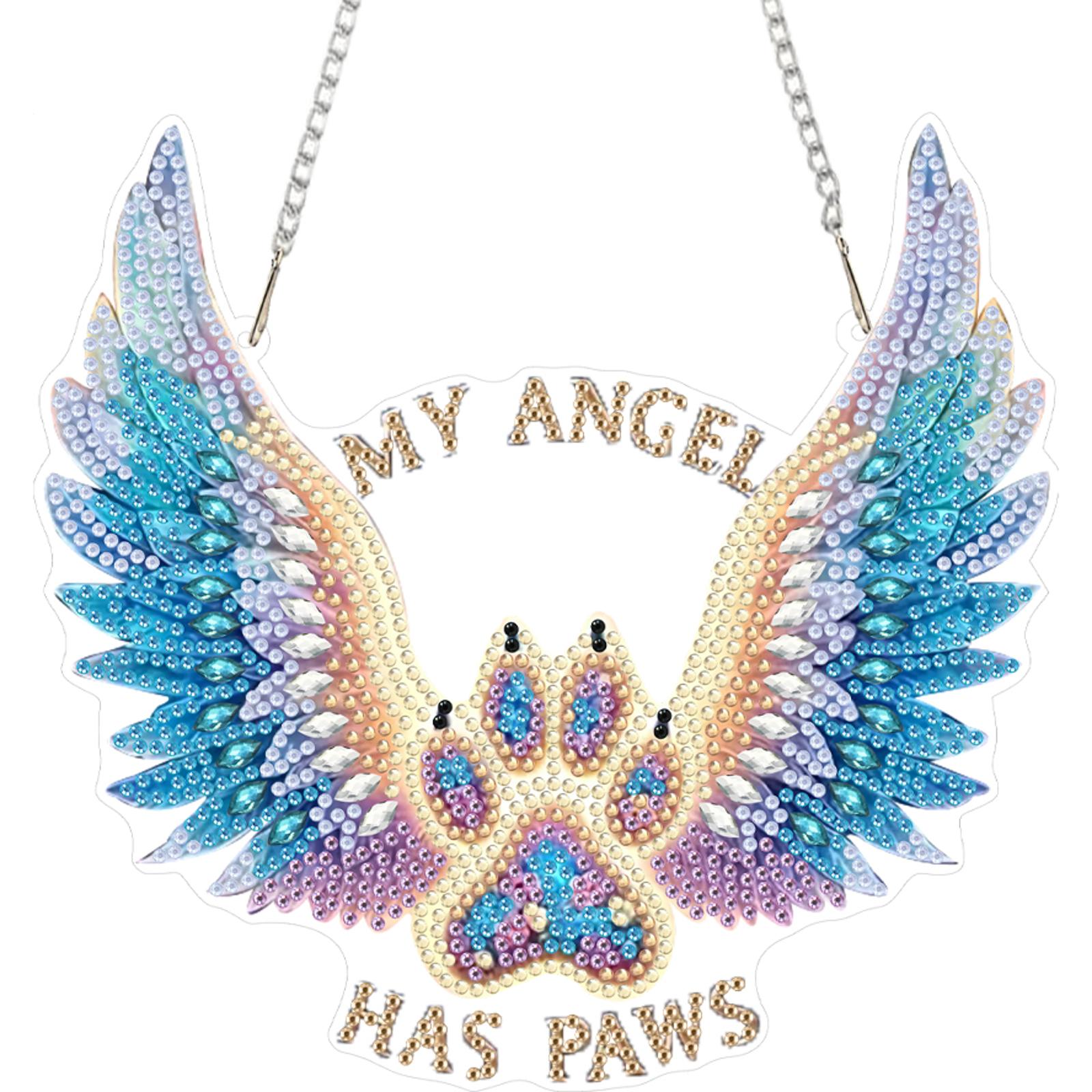 

Акрилові Підвіски Спеціальної Форми: Лапка Собаки, Ангельське Крило, Стрази, Алмазна Мозаїка DIY Набір для Декору Саду, Вікна China Mainland