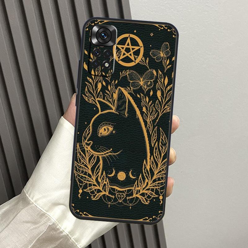 

Чехол Moon Tarot Witch Cat для Xiaomi Redmi Note 10 Pro Note 11 8 9 12 Pro 11S 10S 8T Redmi 10C 12C 9C 9T Redmi Note 9 Pro