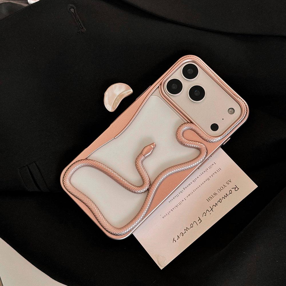 Luxury 3D Snake Hollow Dissipate Heat Phone Case For iPhone 17 Air 16 15 14 13 12 11 Pro Max Frosted Shockproof Soft TPU Cover