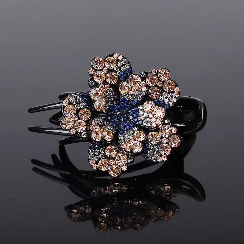 European-Style Korean Rhinestone Ponytail Hair Bun Holder Clip