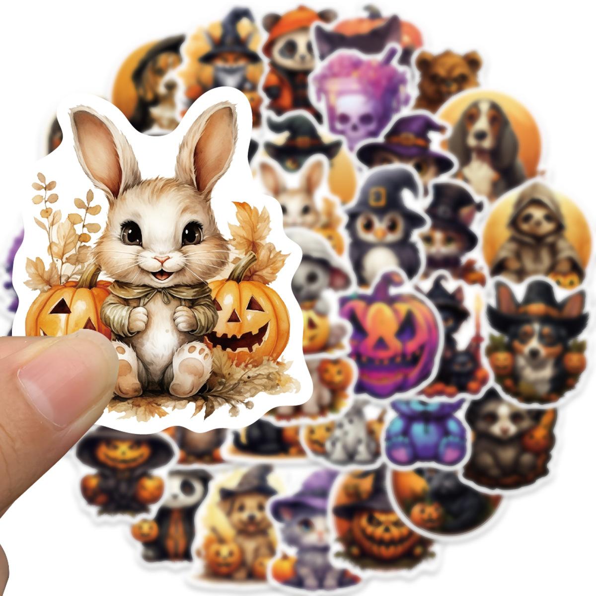 

50 мультяшных граффити-наклеек на Хэллоуин, персонализированные декоративные наклейки для гитары, блокнота, чемодана, сделай сам, водонепроницаемые