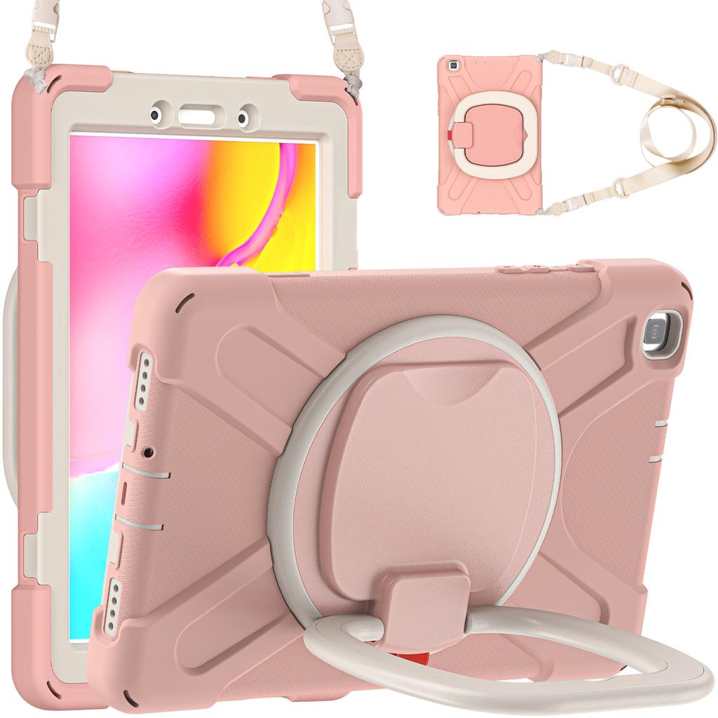 360 Rotating Kids Case For Samsung Galaxy Tab A 8.0 2019 SM-T290 SM-T295 Heavy Duty Stand Cover With Handle Grip Shoulder Strap