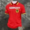 Cămașă Polo Casual Unisex Croială Largă Mânecă Scurtă Imprimeu Steag Germania Material Ușor Respirabil Top de Vară