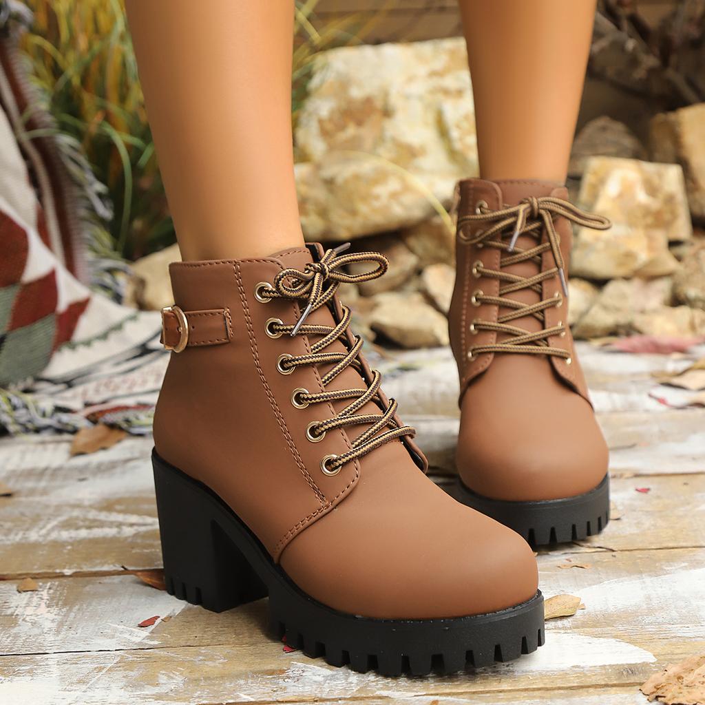 Women High Heel Ankle Boots 2025 New Winter Outdoor Designer Boots Woman Fashion Luxury Comfortable Shoes Female Botas De Mujer