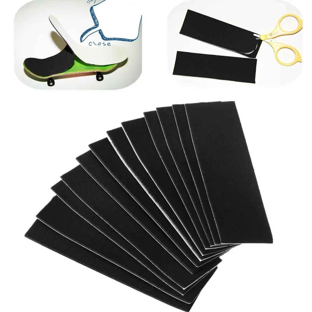 Foam Grip Tape Stickers 12PCS Black Wooden Fingerboard Deck Uncut Tape Stickers