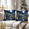 New Christmas Pillowcase Snowman Print Pillowcase Blue Glass Christmas Decoration Pillowcase