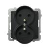Ospel Sonata Black - Double Socket (+0) for Frame GP-2RRZ//33